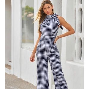 Boston Proper Gingham Jumpsuit